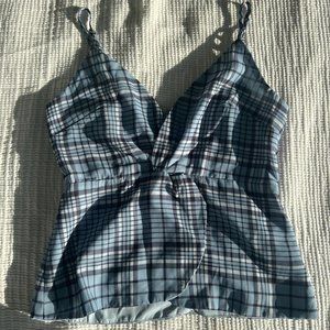 Superdown blue plaid blouse like shirt. Bought from revolve and never worn